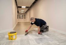 F Ball’s Stopgap Fill and Prime and Styccobond F41 helped create a professional flooring finish