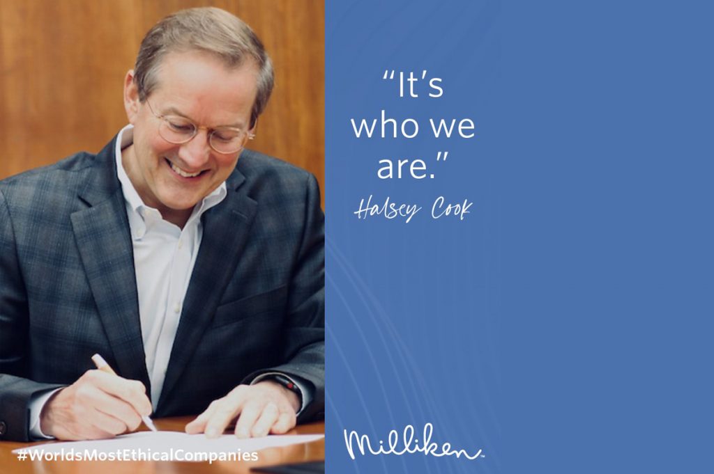 Milliken & Co recognised as one of world’s most ethical firms for 16th