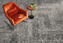 Modern Movement is a carbon neutral carpet plank collection designed by Milliken