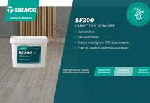 Spotlight Tremco’s SF200 Carpet Tile Tackifier